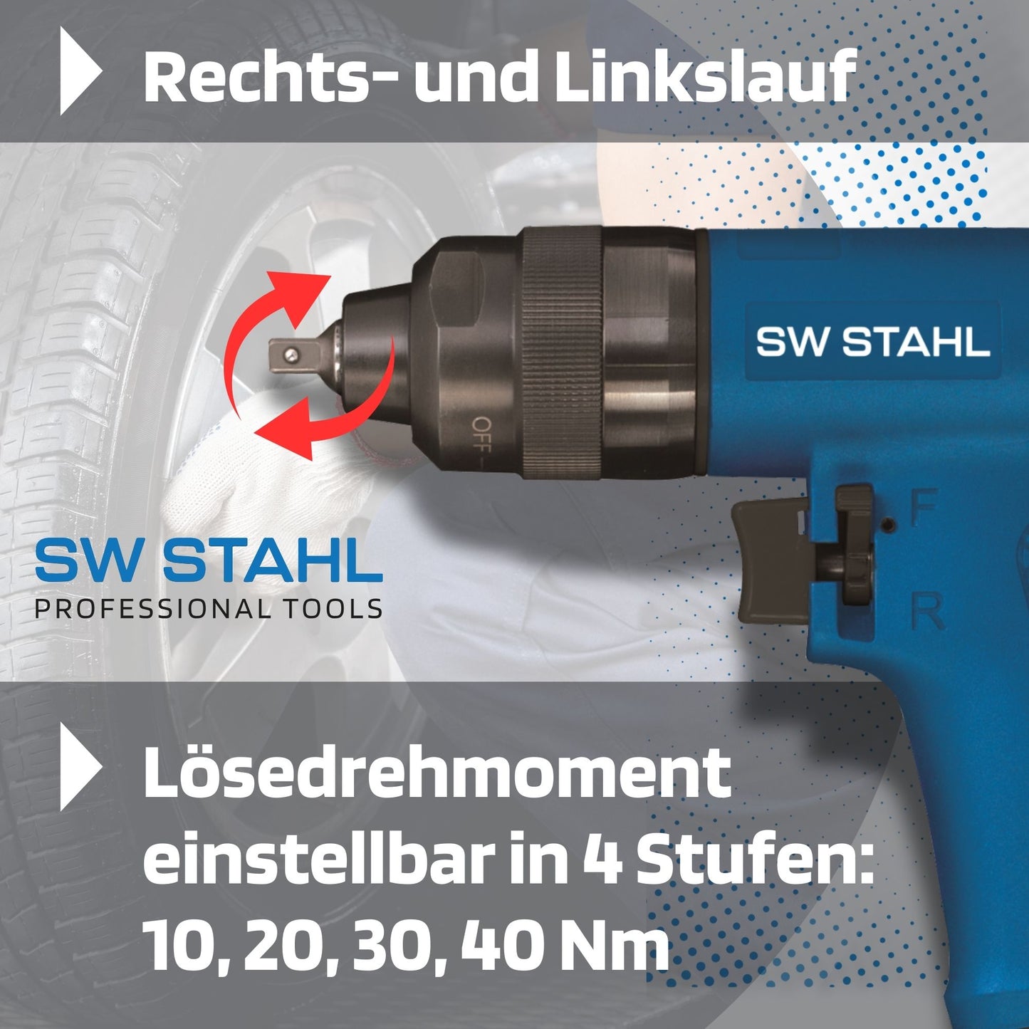 SW-Stahl S3224 Klucz udarowy pneumatyczny, 1/4" cala, 9 szt.