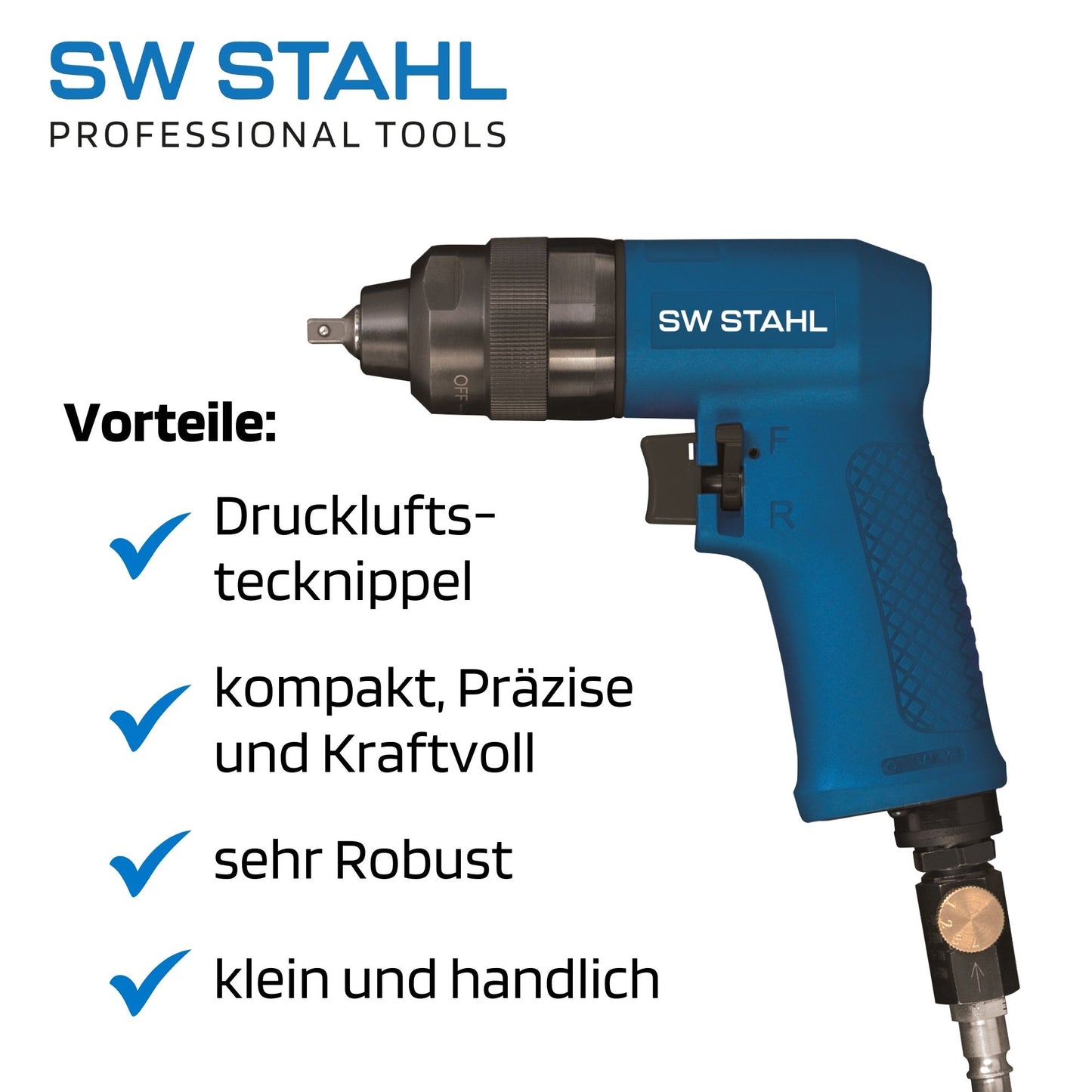 SW-Stahl S3224 Klucz udarowy pneumatyczny, 1/4" cala, 9 szt.