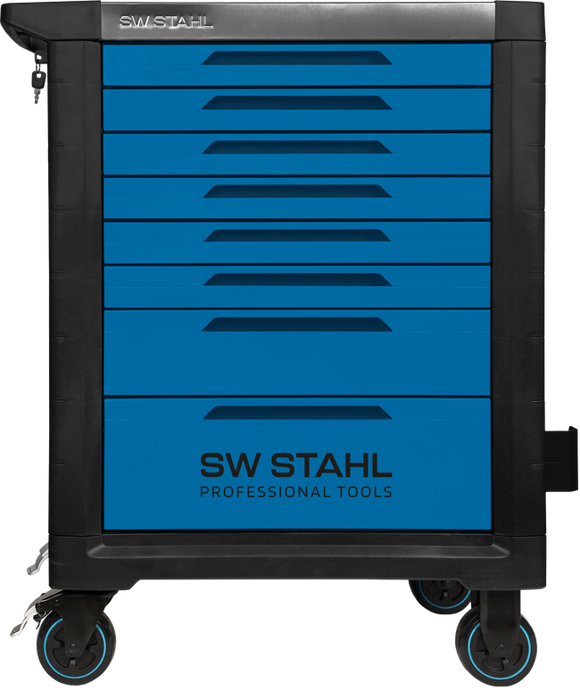 SW-Stahl 07100L Profesjonalny wózek warsztatowy TT801, niebieski, niezmontowany