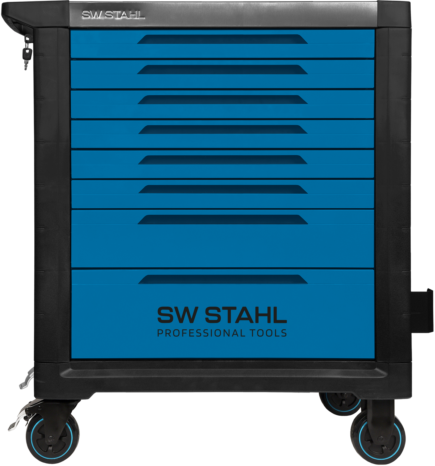 SW-Stahl 07110L Profesjonalny wózek warsztatowy TT802, niebieski, niezmontowany