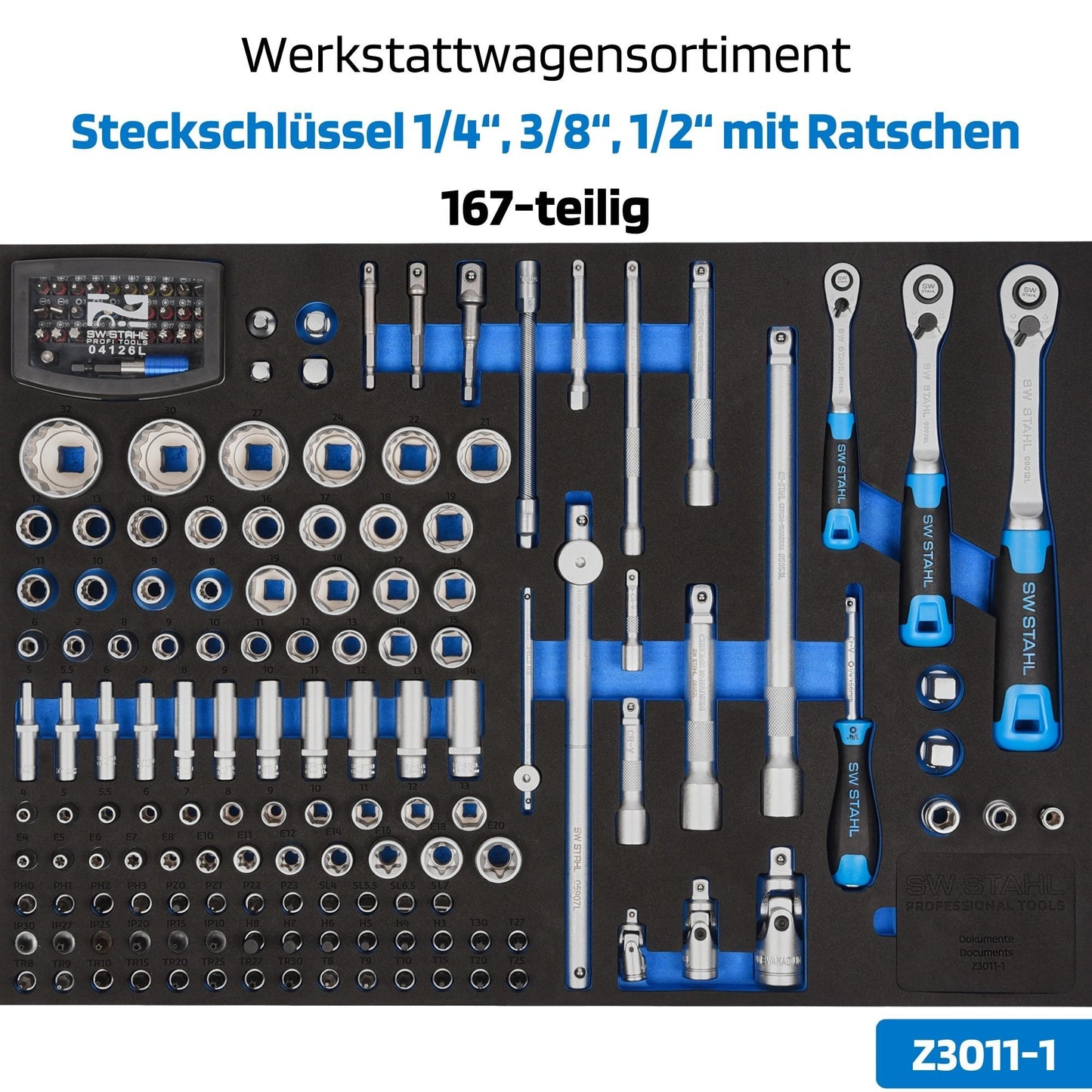 SW- Stahl Z3111 Profesjonalny wózek warsztatowy TT801, czarny, wyposazony, 341 szt.